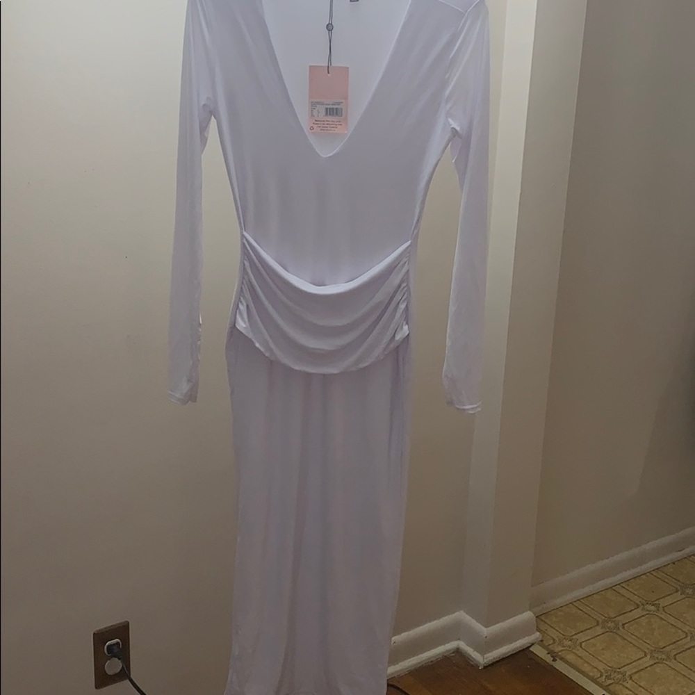 Long sleeve white dress